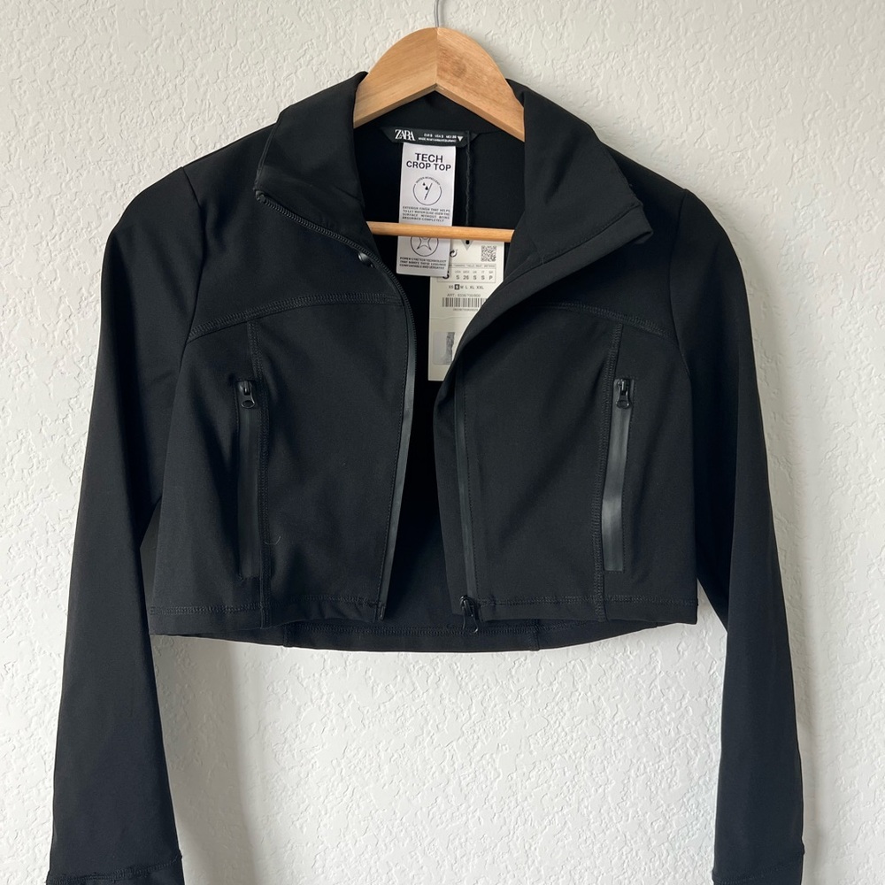 Zara Black Cropped Jacket for Women